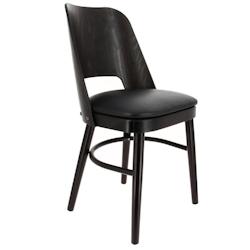 Ligne chr colisee chaise - structure wenghe galette pu noir  carton de 2 - noir Bois massif MCH-750612-WGHE/PUNOI_0