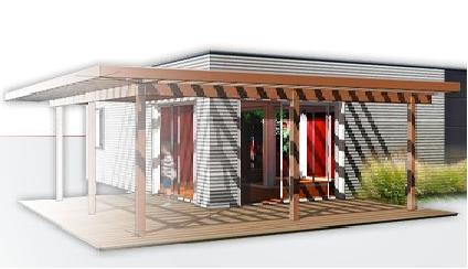 Maison en bois / in patio plan fonctionnel_0