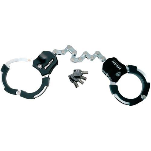 Master Lock antivol menottes Street Cuff® noir - acier cémenté 74 mm, 55 cm de longueur, 9 liens pivotants, 4 clés incluses_0