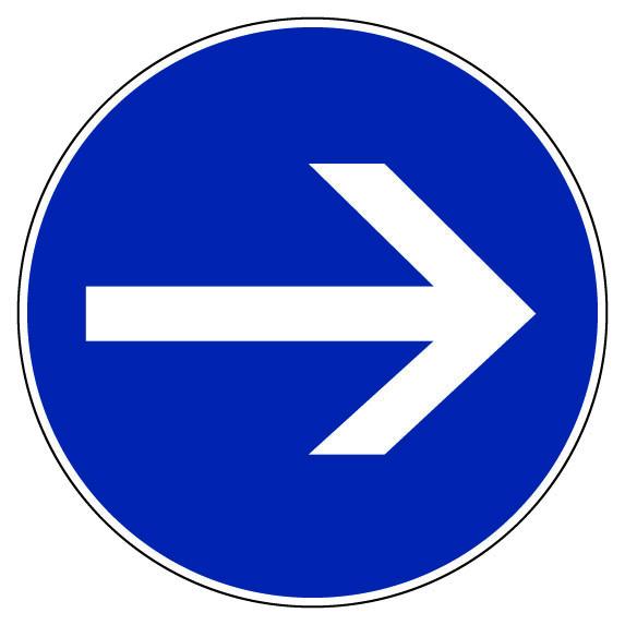 Panneau rond sens obligatoire diam 300 mm_0