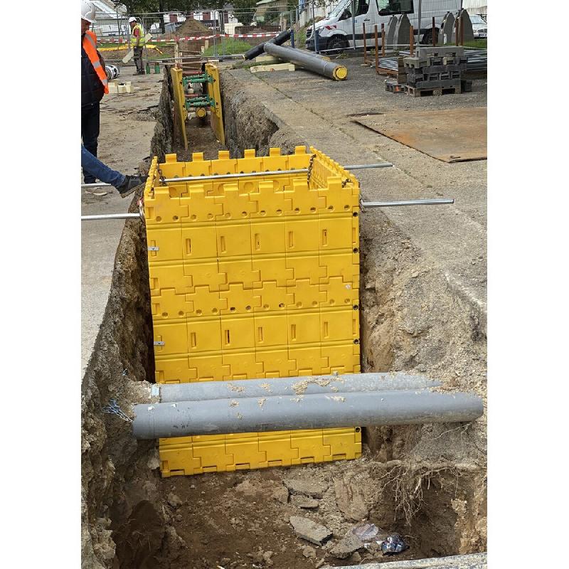 PLAST'UP ROTOMOULAGE Blindage de fouilles léger légo-kit 6 2,5x2,5x0,65m - JAUNE - jaune 0036336286276_0