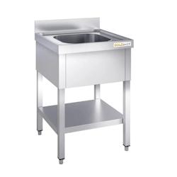 Plonge inox 800x700mm avec 1 bac PREMIUM - GOLDINOX - inox 3701770815586_0