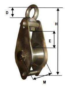 Poulie à corde fixe avec œil émerillon IPM - réa sur roulements avec graisseur axial - inoxydable_0