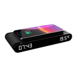 Réveil Station De Charge - Thomson - Noir - Induction 15w, Température, Port Usb-c, Alim. 230v - 3499550388480_0