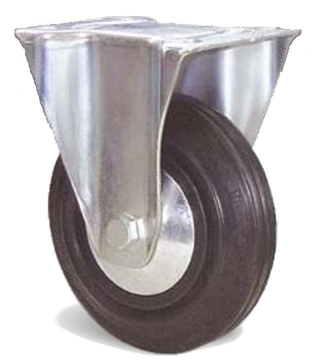 Roulette portroll et manuroll caoutchouc noir à platine fixe 160mm - GUITEL HERVIEU - 700525 - 867349_0