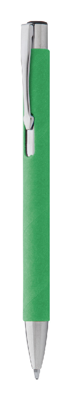 Stylo à bille en papier recyclé et métal - Encre bleue - Couleur vert - Poids 7,5g_0