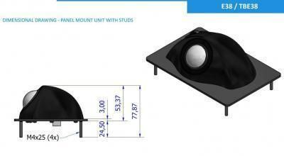 TBE38F0 - Trackball ergonomique 38mm - Montage panneau IP68 - Compacte et durable_0