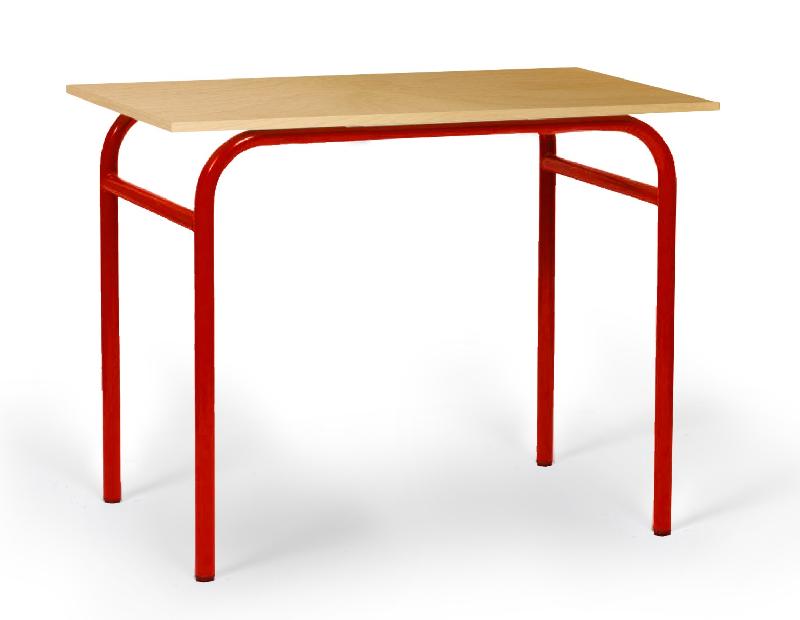 Table d'écolier en bois 130x50 cm - 2 places - Tailles 4, 5, 6 - Conforme aux normes NF EN 1729-2 et NFD 60-050_0