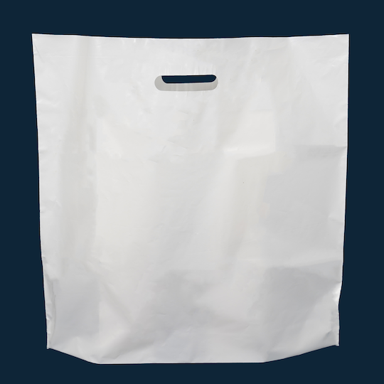 250 Sacs réutilisables à poignées découpées, PE blanc alimentaire ou recyclé , fabrication française - SPDRBC-DN04/RGPP1_0