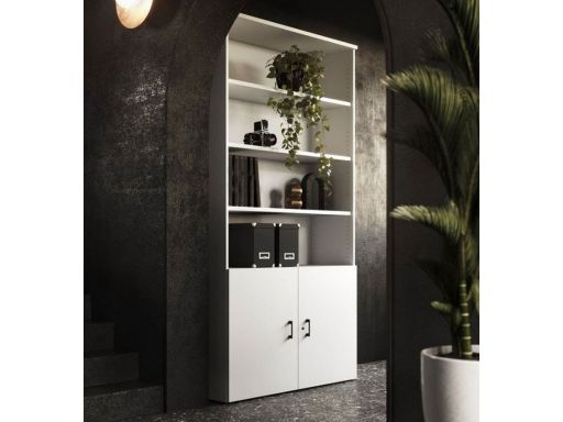 Armoire haute ouverte avec portes battantes - H 197 cm - Largeur 60 à 120 cm - 6 niveaux de rangement - Bois mélaminé_0