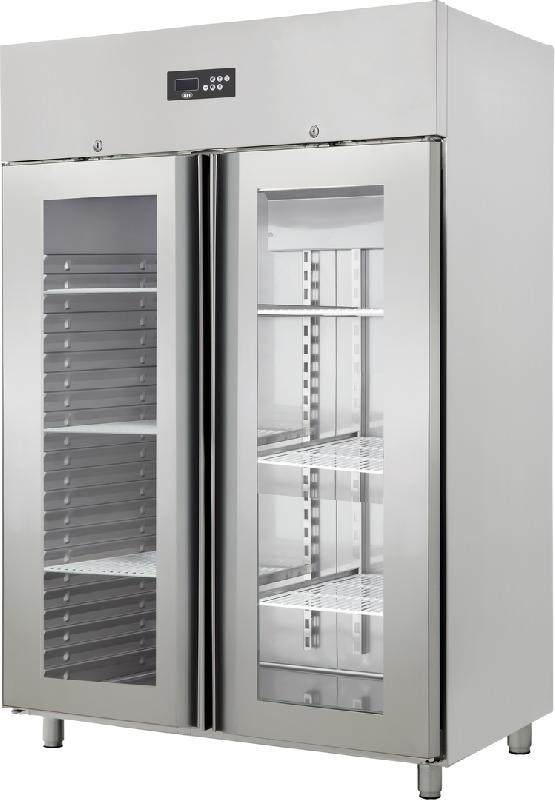 Armoire réfrigérée inox 2 portes vitrée 1410 l positive - OZ1400P-2PV_0