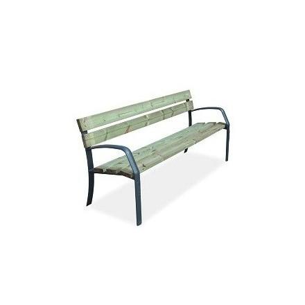 Banc public Similar en bois - 5 lames renforcées - Traitement autoclave classe IV - Garantie 10 ans_0