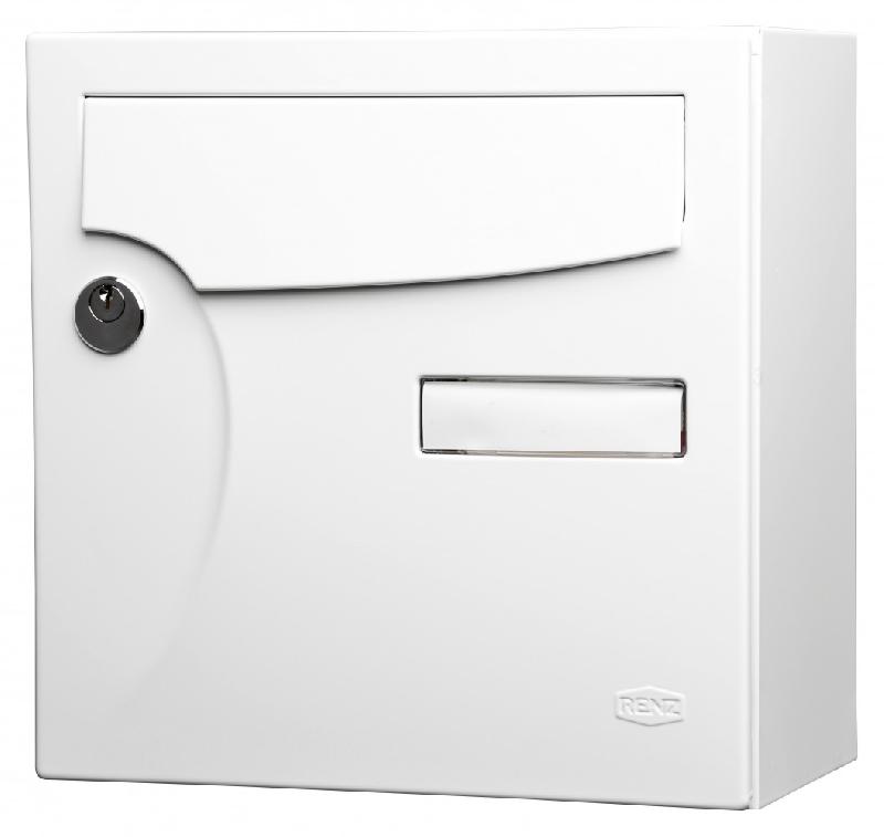 Boîte aux lettres normalisée RENZ Animation - 1 porte extérieure en acier blanc brillant - compacte et anti-corrosion 15 ans_0
