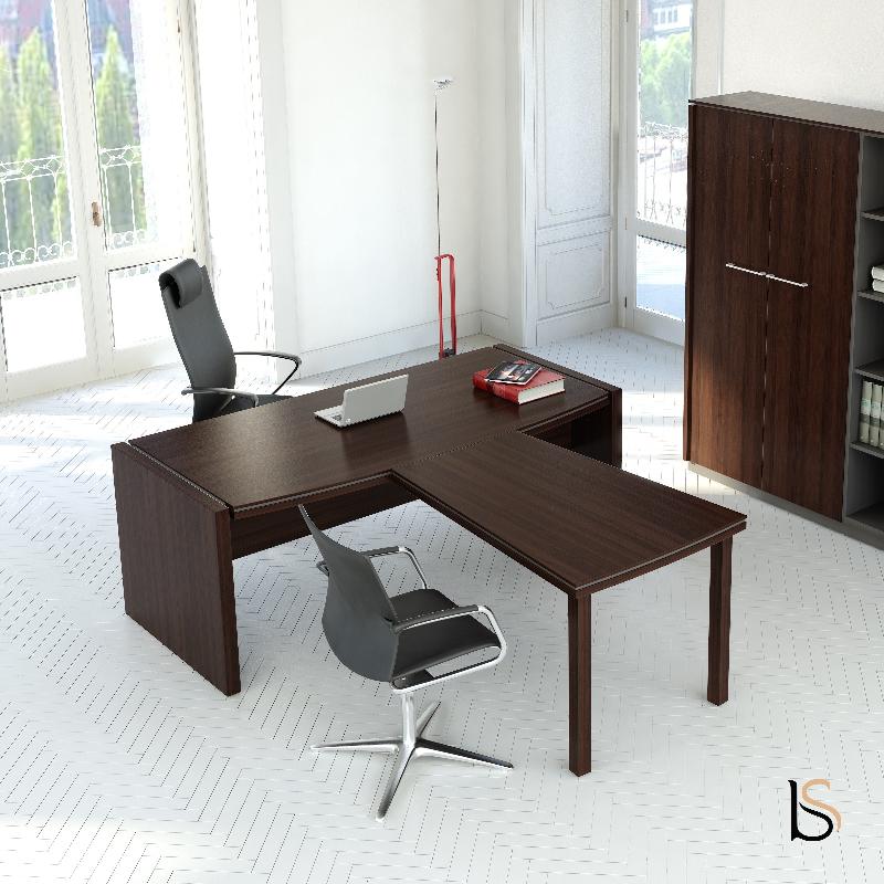 Bureau de direction avec convivialité Status - MDD - 200, Noyer_1