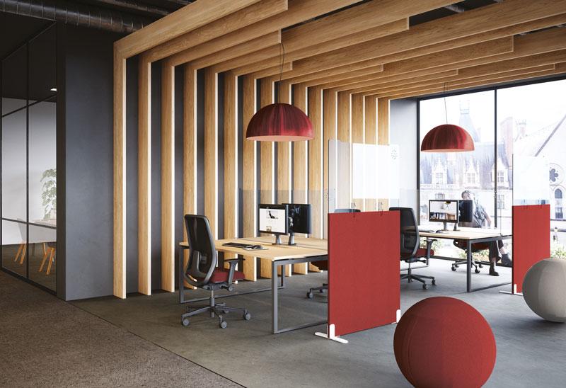 Cloison amovible semi vitrée - 100-cm,plexi-melamine,pied-stabilisateur_0