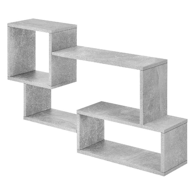 Étagère murale stylée - Meuble à 3 surfaces de rangement 87 cm - Effet béton - Réf. 03_0005200_0
