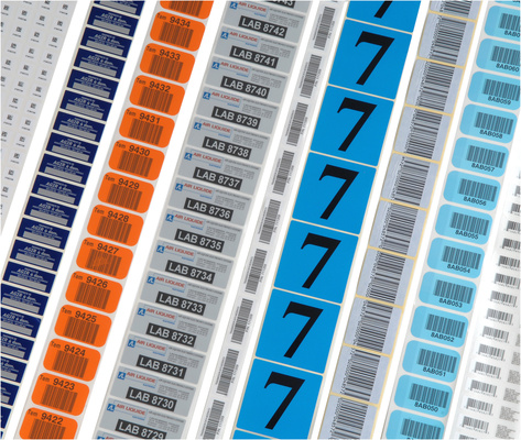 Étiquette adhésive de traçabilité - suivi et authentification produits, cartons et colis avec numérotation, code-barres, RFID_0