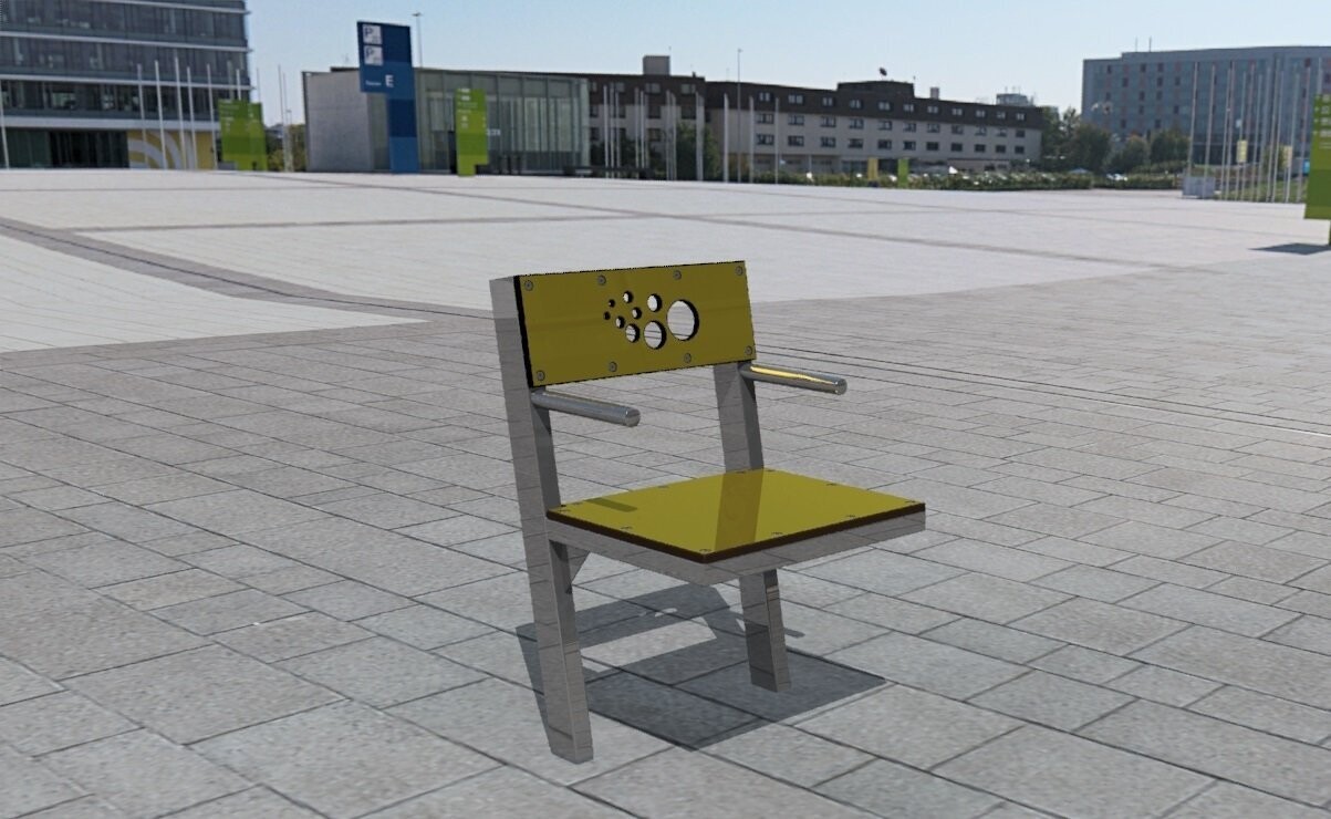Lot de 6 fauteuils extérieurs pour collectivités, en acier Inoxydable - Référence MUB27_0
