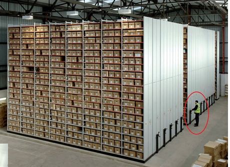Rayonnage archive - rayonnage PSA grande hauteur - mobile tôlé avec options de sécurité_0