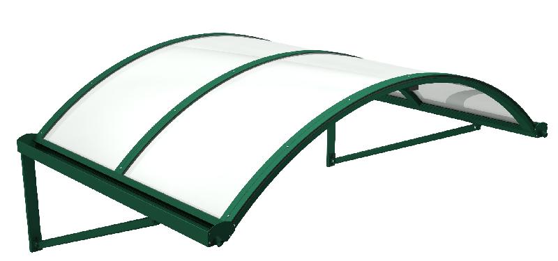 Tunnel Puntone - Marquise de protection pour portes et fenêtres avec imposte courbe_0