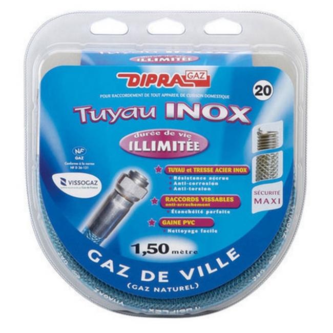 TUYAU FLEXIBLE EN INOX POUR GAZ NATUREL