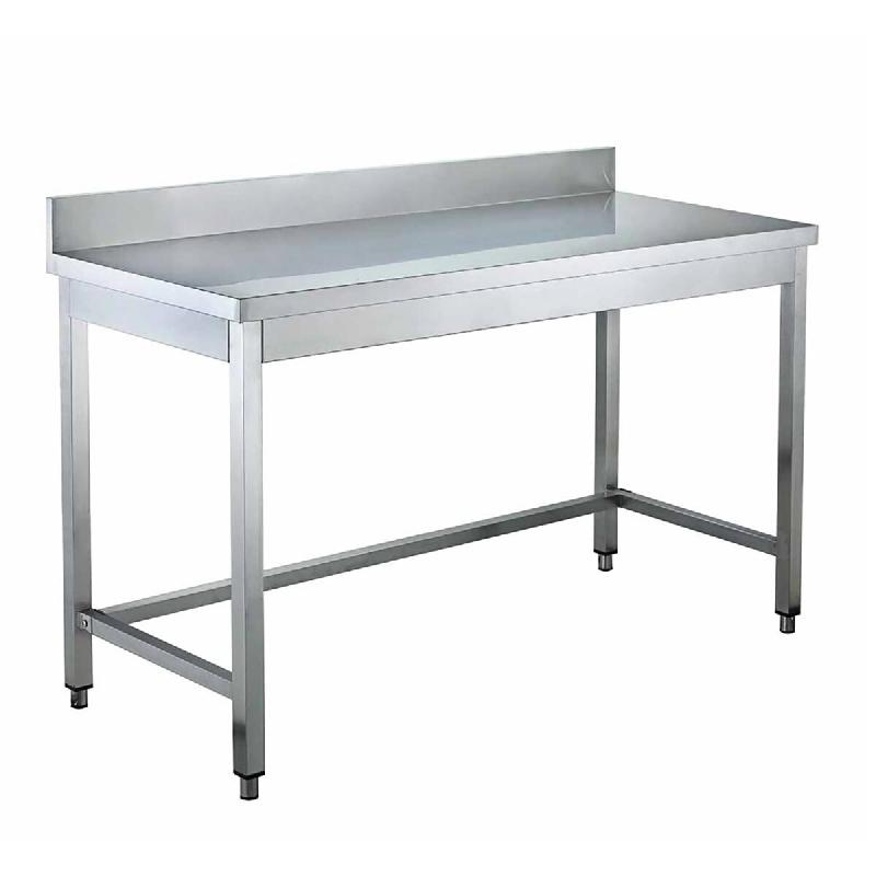 Vaiotec Table de travail EASYLINE / accessible par le dessous avec rebord surélevé, 800 x 600 mm - inox 10115_0