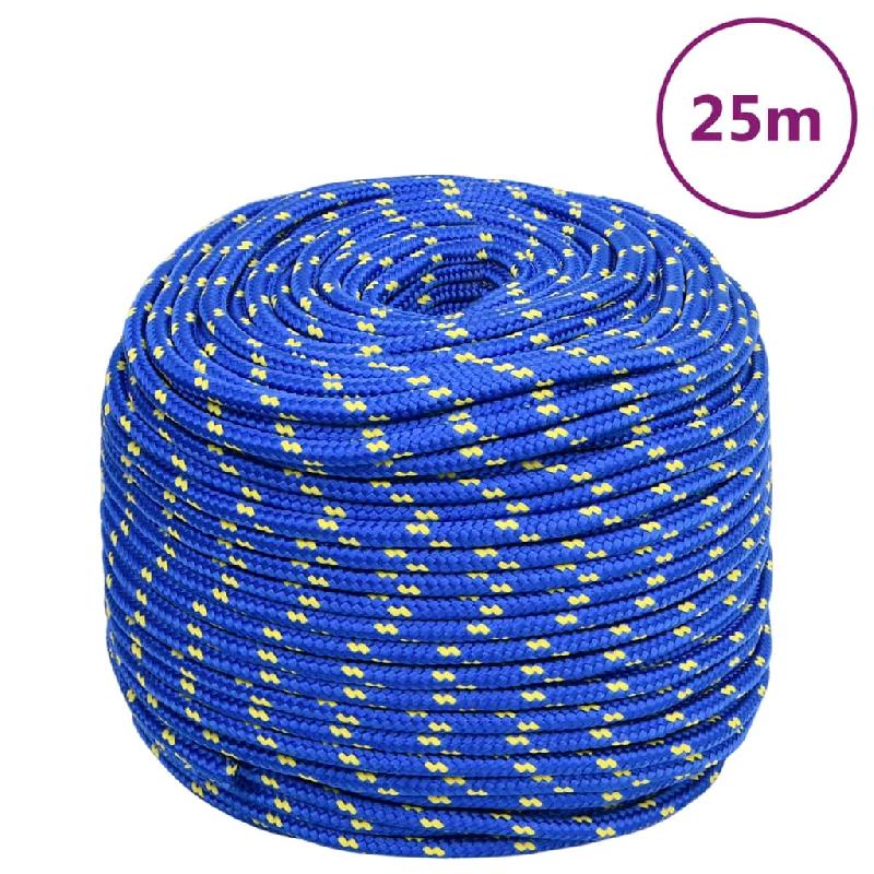 Vidaxl corde de bateau bleu 6 mm 25 m polypropylène 152443_0