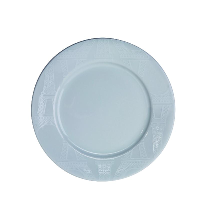 ASSIETTE PLATE ROND BLANC PORCELAINE Ø 21,5 CM VILLE DE PARIS PILLIVUYT