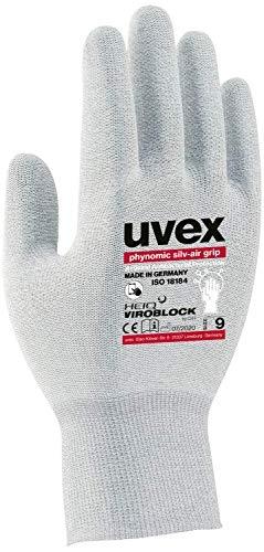 1 paire de gants hygiéniques Uvex Phynomic Silv-Air Grip - Protection contre les micro-organismes et revêtement antidérapant_0