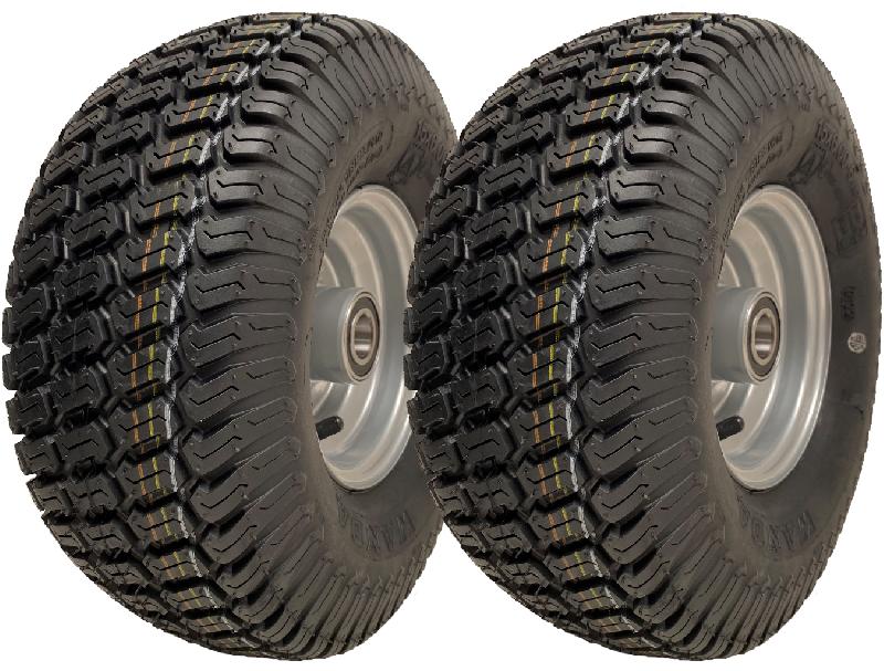 15x6.00-6 Grass Lawnmower Wheels 4ply P332 Tyre on Rim 25mm Bearings (Set of 2)_0