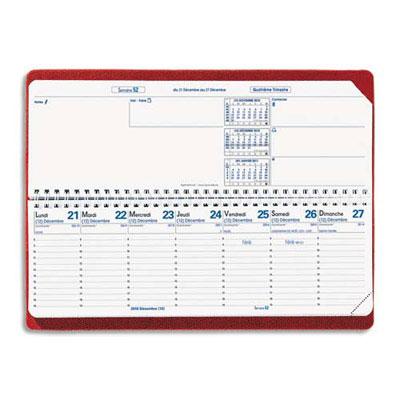 AGENDA SEMAINIER QUO VADIS AGENDASCOP - 30 X 10 CM A L'ITALIENNE - SPIRALE - NOIR -
