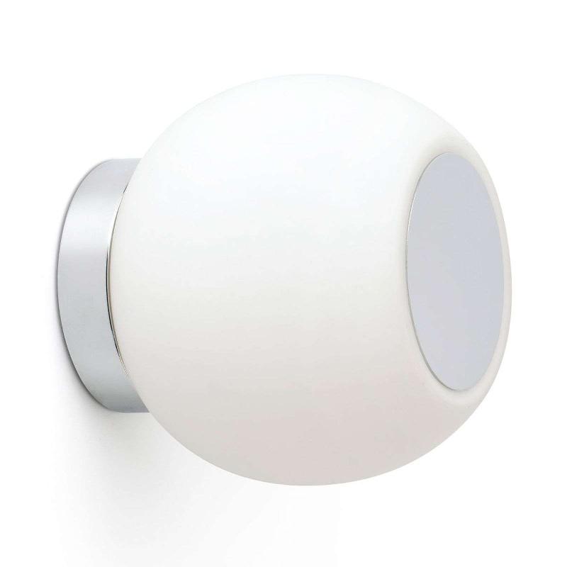 FARO BARCELONA APPLIQUE LED MOY EN CHROMÉ AVEC ABAT-JOUR EN VERRE