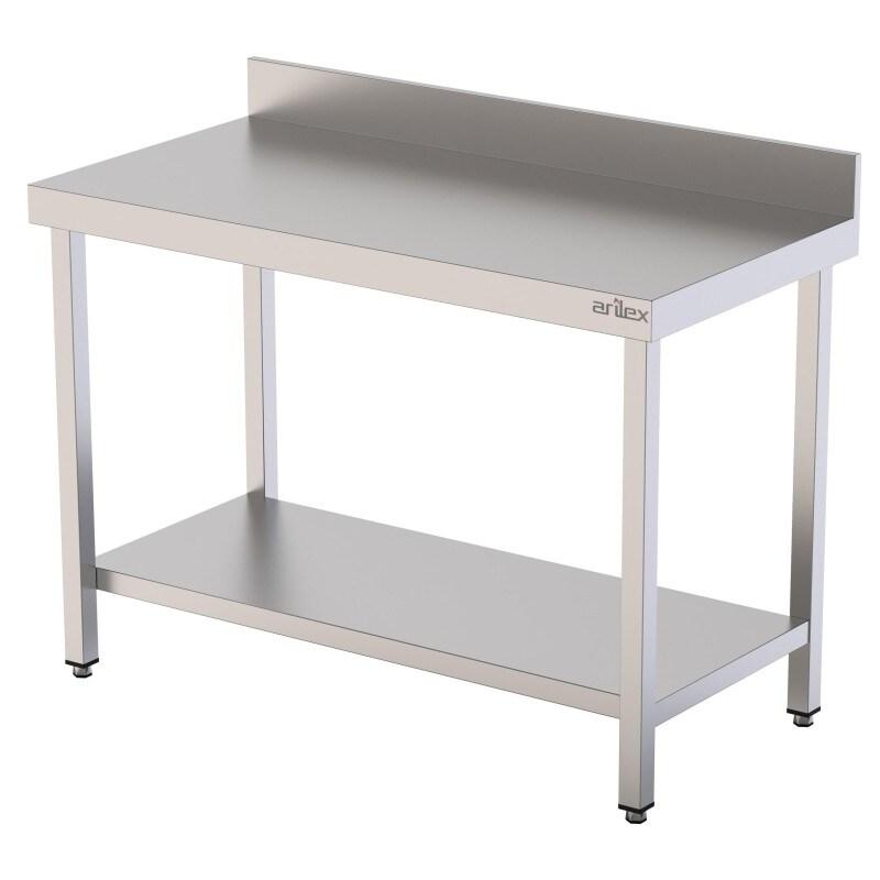 Arilex Table murale en acier inoxydable AISI 304 avec étagère 1500x700x850 mm - 15070MM_0