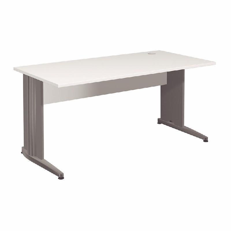BUREAU DROIT ACTIVITY MÉTAL - L. 160 X P. 80 CM - PLATEAU BLANC - PIEDS L 'ANTHRACITE'