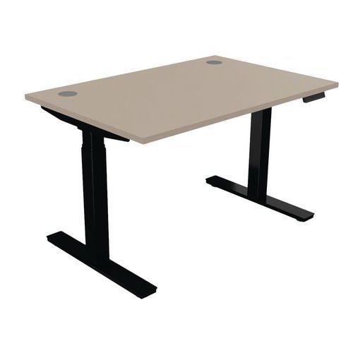 BUREAU HAUT.RÉGLABLE ÉLECTR. EVO 120X80 CM ARGILE/NOIR - BURONOMIC