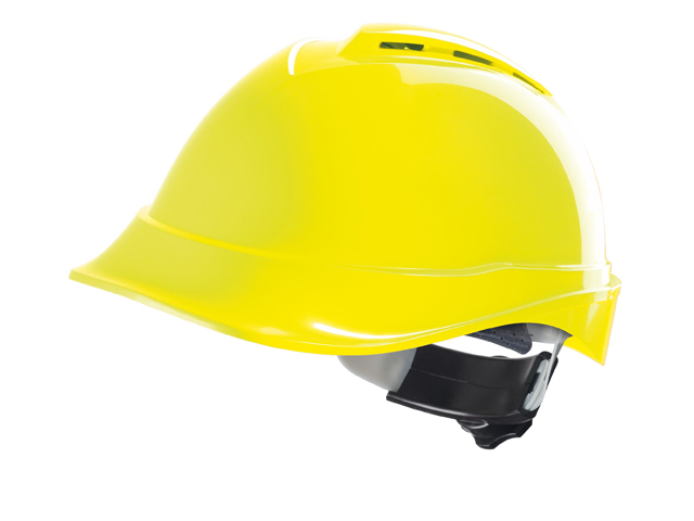 Casque de protection V-Gard 200 - Calotte ventilée légère en ABS - Visière courte optimisée pour travaux en hauteur_0