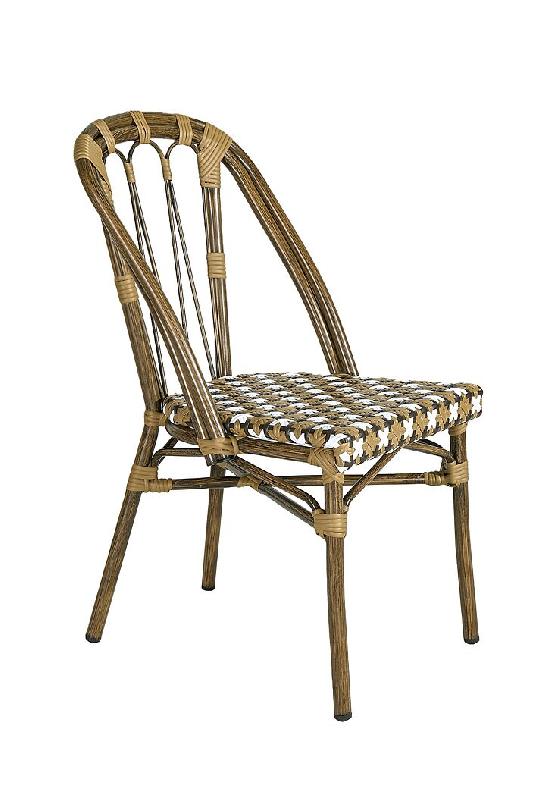 Chaise neuilly blanc/brun, 88x60x46 cm, France mobilier chr - marron aluminium 3760326527915_0