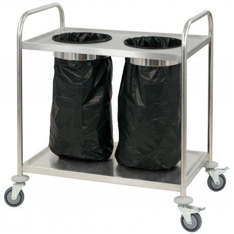 Chariot en inox porte poubelle CASSELIN CCIPP_0
