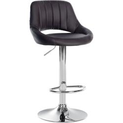 CLP Tabouret de bar Milet en similicuir Marron/Chrome - marron polyester 322414_0
