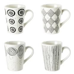 Coffret de 4 tasses Palawan 14 cl -  Blanc Rond Porcelaine Table Passion - blanc porcelaine 3106232780851_0