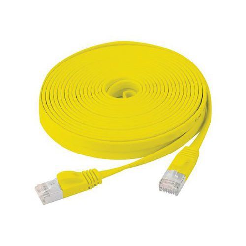 CORDON PATCH BLINDÉ RJ45 PLAT JAUNE 5M CAT 6 U/FTP SNG