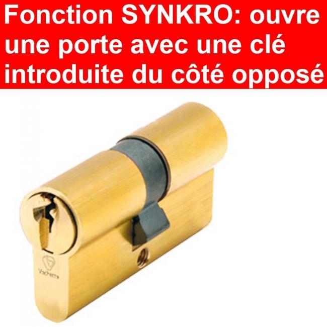 CYLINDRE 30X30 SYNKRO 5 GOUPILLES LAITON V5 FCS (3 CLÉS) VACHETTE