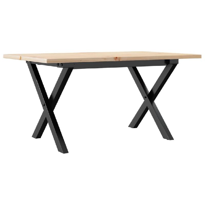 Décoshop26 - Table basse rectangulaire style industriel cadre en x 80 x 50 x 40 cm bois de pin et acier DEC036269 - acier 3000261131380_0