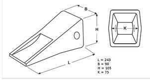 Dent longue 1U3352 - Dents pour godet_0