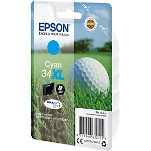 EPSON 34 XL 'GOLF BALL' CARTOUCHE D'ENCRE ORIGINALE GRANDE CAPACITÉ (C13T34724010) - CYAN