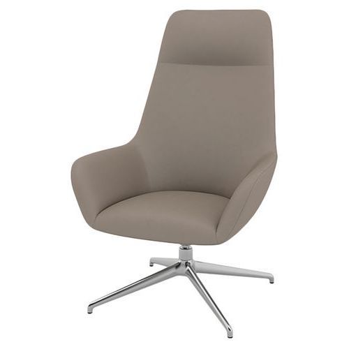 FAUTEUIL CITY DOS HAUT APP-TÊTE PIED ALU ENDUIT PVC TAUPE - QUADRIFOGLIO