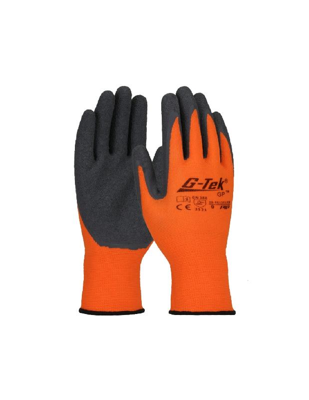 GANTS HAUTE VISIBILITÉ G-TEK® ENDUIT LATEX CRÊPÉ ORANGE FLUO/GRIS T9 - PIP - 39-FG1315-ON-9