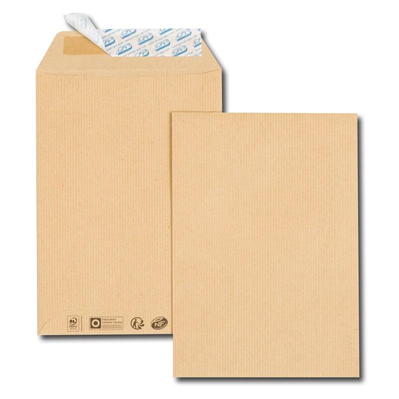 GPV Boîte de 250 pochettes Everyday kraft brun 260x330/24, 90 g/m², adhésives avec bande - 3250650042791_0