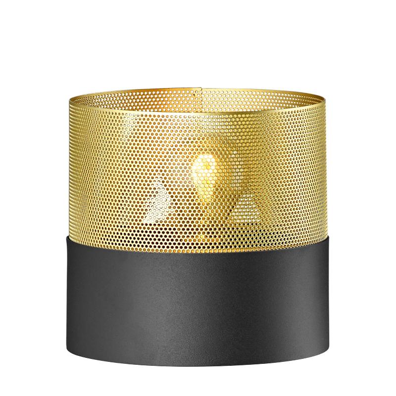 HELL LAMPE À POSER MESH E27, HAUTEUR 18 CM, NOIRE/DORÉE