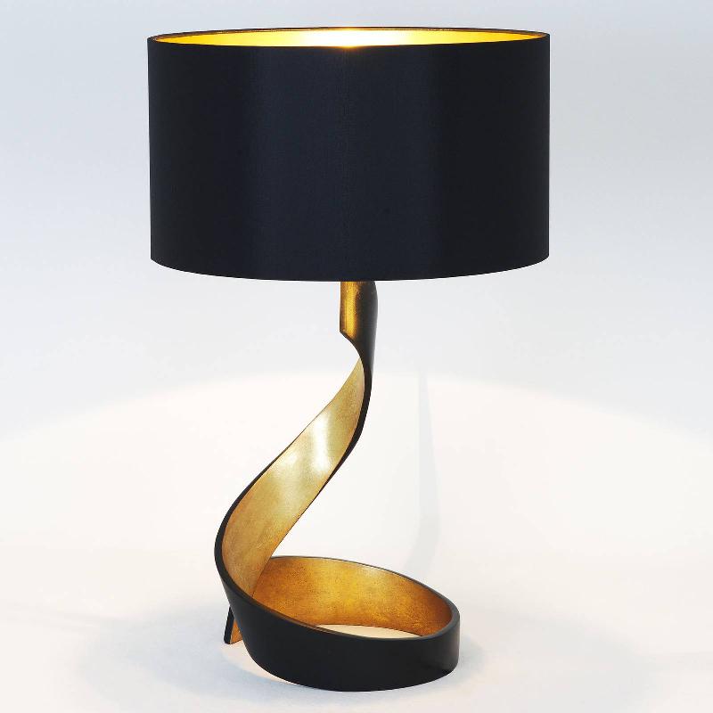 HOLLÄNDER LAMPE À POSER VORTICE, NOIRE-DORÉE
